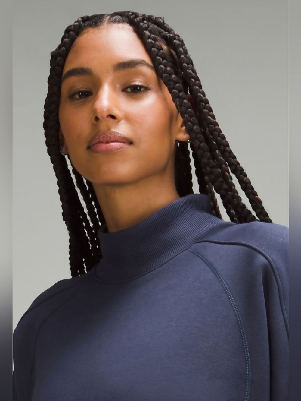 Lululemon Athletica Plush Fleece Mock Neck Curved Hem Pullover-In SVBL- SOLD OUT - Picture 3 of 11